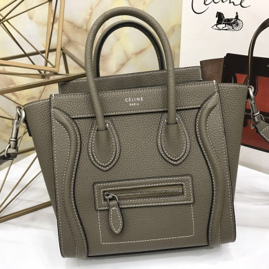CELINE NANO LUGGAGE SHOULDER BAG CALFSKIN, 8 X 8 X 4 IN, Size W20H20D10CM, Genuine CALFSKIN