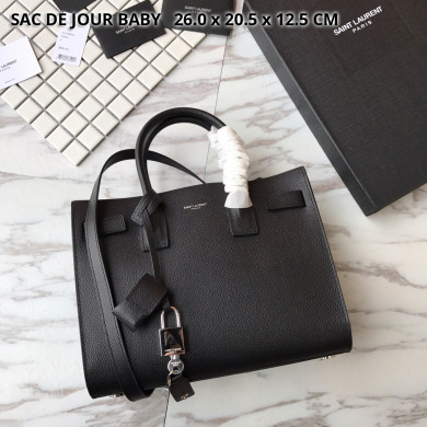 421859 CLASSIC SAC DE JOUR BABY IN GRAINED LEATHER, YSL Saint Laurent