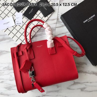 421859 CLASSIC SAC DE JOUR BABY IN GRAINED LEATHER, YSL Saint Laurent