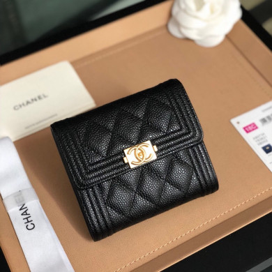 A81996 Boy chanel small flap wallet, CAVIAR CALFSKIN, Chanel Wallet
