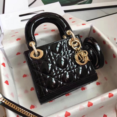 MINI LADY DIOR CALFSKIN BAG, Strap long about 120cm, Christian Dior CD Handbags