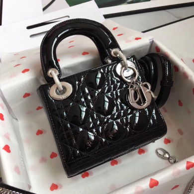 MINI LADY DIOR CALFSKIN BAG, Strap long about 120cm, Christian Dior CD Handbags