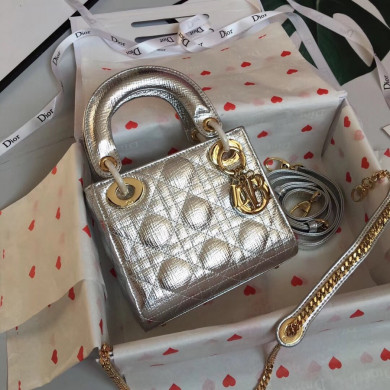 MINI LADY DIOR LAMBSKIN BAG, Strap long about 120cm, Christian Dior CD Handbags
