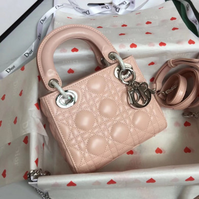 MINI LADY DIOR LAMBSKIN BAG, Strap long about 120cm, Christian Dior CD Handbags