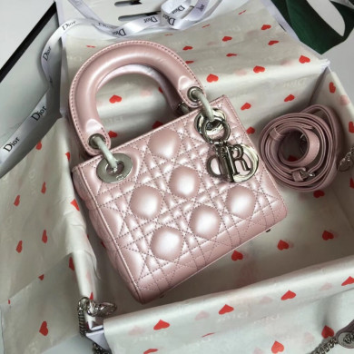 MINI LADY DIOR LAMBSKIN BAG, Strap long about 120cm, Christian Dior CD Handbags