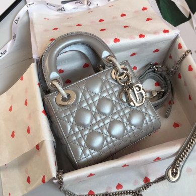 MINI LADY DIOR LAMBSKIN BAG, Strap long about 120cm, Christian Dior CD Handbags