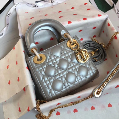 MINI LADY DIOR LAMBSKIN BAG, Strap long about 120cm, Christian Dior CD Handbags