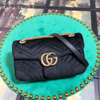 443497 GUCCI GG Marmont velvet shoulder bag