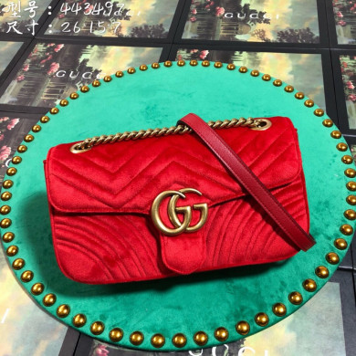 443497 GUCCI GG Marmont velvet shoulder bag