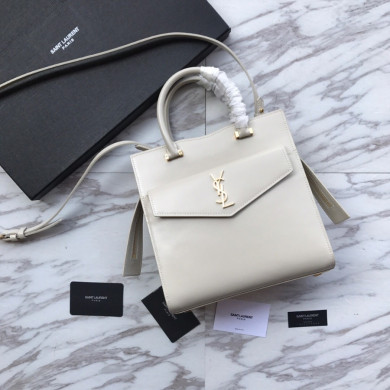 UPTOWN SMALL TOTE IN SHINY SMOOTH LEATHER, YSL Saint Laurent