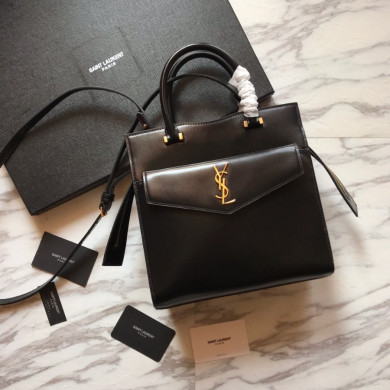 UPTOWN SMALL TOTE IN SHINY SMOOTH LEATHER, YSL Saint Laurent