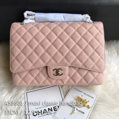 A58601 maxi classic handbag, CHANEL Grained Calfskin 33cm / 12.9in
