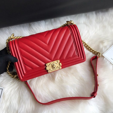  A67086, BOY CHANEL Handbag, Calfskin / CAVIAR