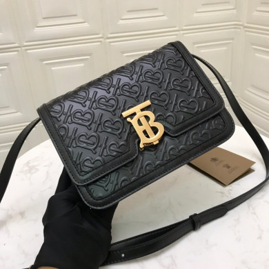 80140871 Small Monogram Leather TB Bag, BURBERRY BAGS
