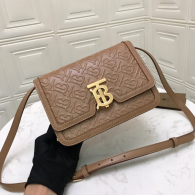 80140871 Small Monogram Leather TB Bag, BURBERRY BAGS