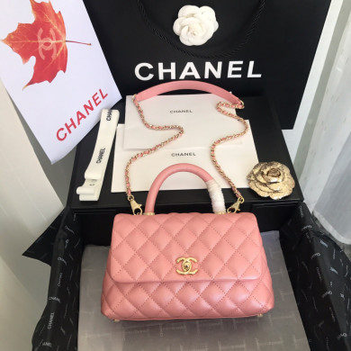 A92990, Small Flap Bag with Top Handle, CHANEL Handbags, Caviar, Grained Calfskin, Gold-Tone Metal
