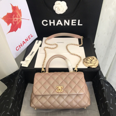 A92990, Small Flap Bag with Top Handle, CHANEL Handbags, Caviar, Grained Calfskin, Gold-Tone Metal