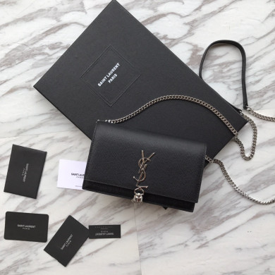 474366 KATE SMALL BAG WITH TASSEL IN GRAIN DE POUDRE EMBOSSED LEATHER, YSL Saint Laurent