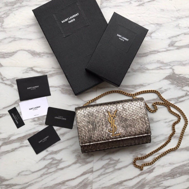 469390 KATE SMALL IN STARDUST PYTHON AND FLUORESCENT YSL, YSL Saint Laurent