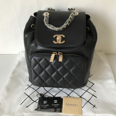 Chanel Backpack, Calfskin, 9.8 X 9.6 X 6.7 IN, A93748