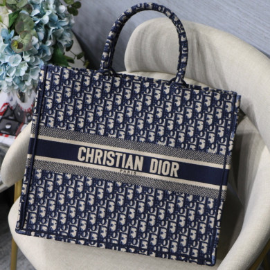 BLUE DIOR BOOK TOTE DIOR OBLIQUE BAG