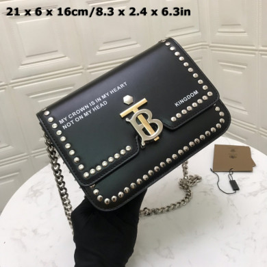 80125911 Small Studded Montage Print Leather TB Bag, BURBERRY BAGS