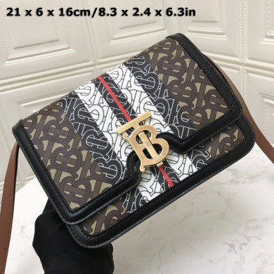 80193361 Small Monogram Stripe E-canvas TB Bag, BURBERRY BAGS