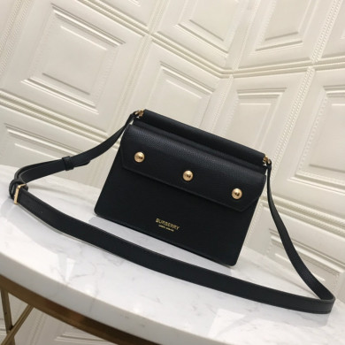Mini Leather Title Bag with Pocket Detail, Burberry Handbag