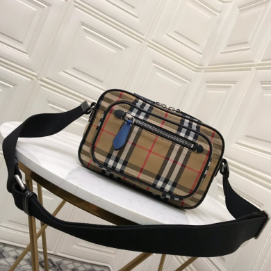 Vintage Check And Leather Crossbody Bag, Burberry Handbag
