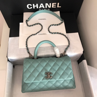 A92990, Small Flap Bag with Top Handle, CHANEL Handbags, Caviar, Grained Calfskin, Gold-Tone Metal