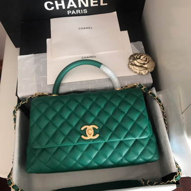 A92991, Flap Bag with Top Handle, CHANEL Handbags, Caviar, Grained Calfskin, Gold-Tone Metal