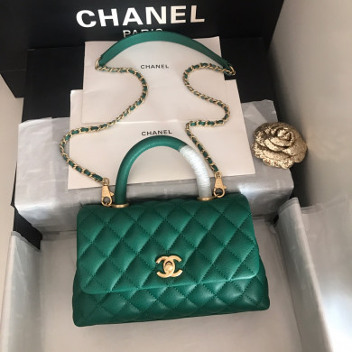 A92990, Small Flap Bag with Top Handle, CHANEL Handbags, Caviar, Grained Calfskin, Gold-Tone Metal