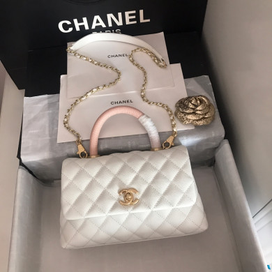 A92990, Small Flap Bag with Top Handle, CHANEL Handbags, Caviar, Grained Calfskin, Gold-Tone Metal