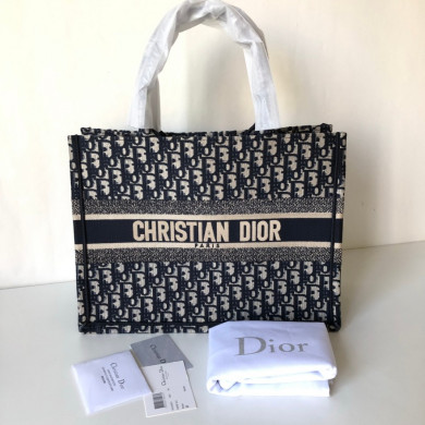 BLUE DIOR BOOK TOTE DIOR OBLIQUE BAG