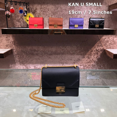 KAN U SMALL, Black leather bag, Fendi Shoulder Bag