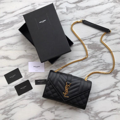 526286 ENVELOPE SMALL BAG IN MIX MATELASSÉ GRAIN DE POUDRE EMBOSSED LEATHER, Yves Saint Laurent YSL