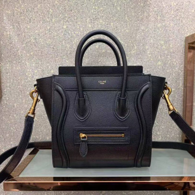 CELINE NANO LUGGAGE SHOULDER BAG CALFSKIN, 8 X 8 X 4 IN, Size W20H20D10CM, Genuine CALFSKIN