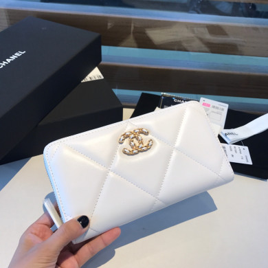 chanel 19 long zipped wallet, AP1063, chanel small leather goods