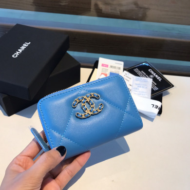 chanel 19 zipped coin purse, AP0949, chanel small leather goods