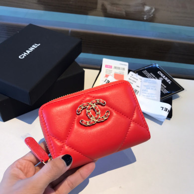 chanel 19 zipped coin purse, AP0949, chanel small leather goods