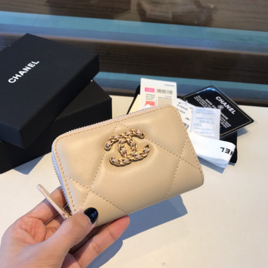 chanel 19 zipped coin purse, AP0949, chanel small leather goods