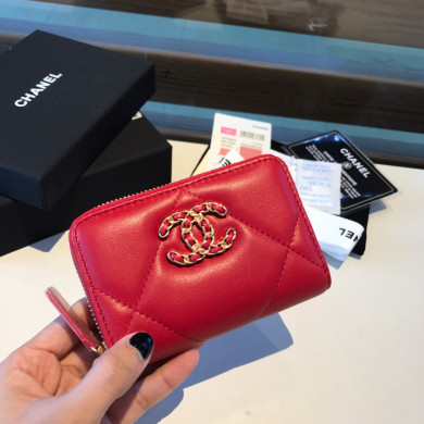 chanel 19 zipped coin purse, AP0949, chanel small leather goods