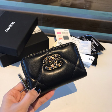 chanel 19 zipped coin purse, AP0949, chanel small leather goods