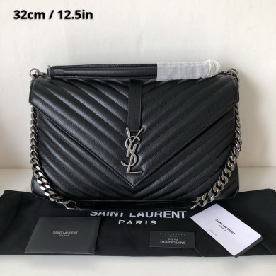 487212 CLASSIC LARGE COLLÈGE BAG  MATELASSÉ LEATHER, YSL Saint Laurent