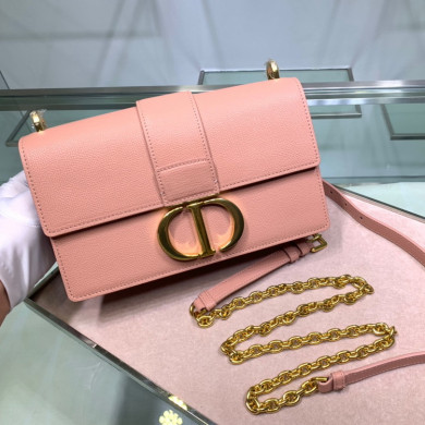  M9208 BLUSH 30 MONTAIGNE STAMPED GRAIN CALFSKIN FLAP CHAIN BAG, DIOR HANDBAG