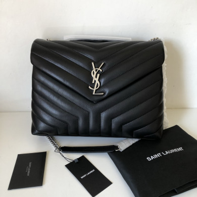 487216, YSL Saint Laurent, MEDIUM LOULOU CHAIN BAG, Y MATELASSÉ LEATHER