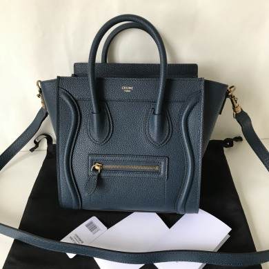 CELINE NANO LUGGAGE SHOULDER BAG CALFSKIN, 8 X 8 X 4 IN, Size W20H20D10CM, Genuine CALFSKIN