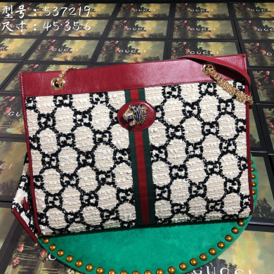 537219, Gucci LargeGG Tweed Tote, GUCCI Handbags