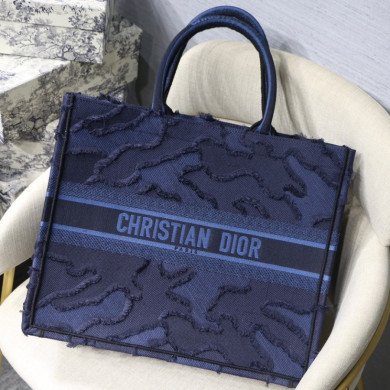 CAMOUFLAGE EMBROIDERED DIOR BOOK TOTE