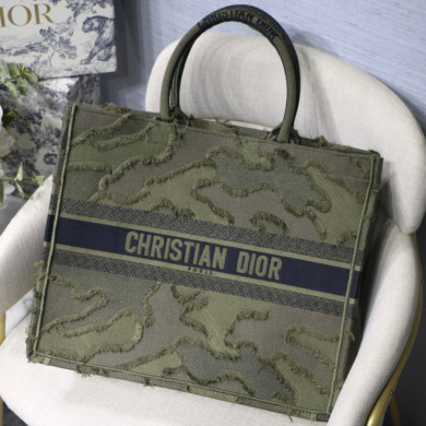 CAMOUFLAGE EMBROIDERED DIOR BOOK TOTE